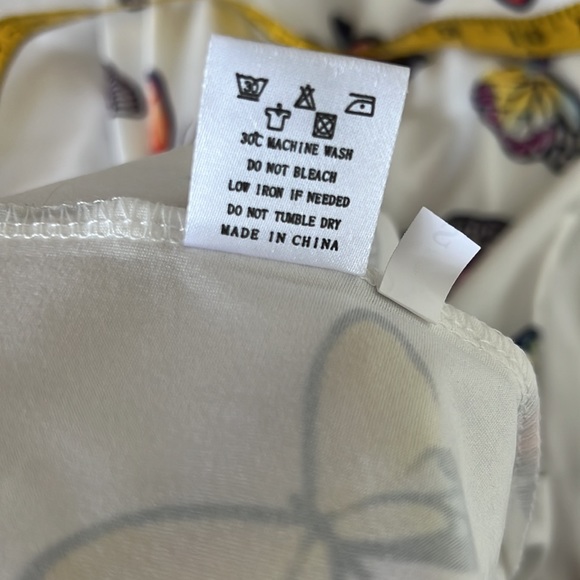 Strapless butterfly print Mini Dress With Gloves SMALL - Picture 14 of 15